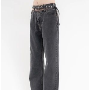 Womens Y/Project Y Grey Belt Jeans